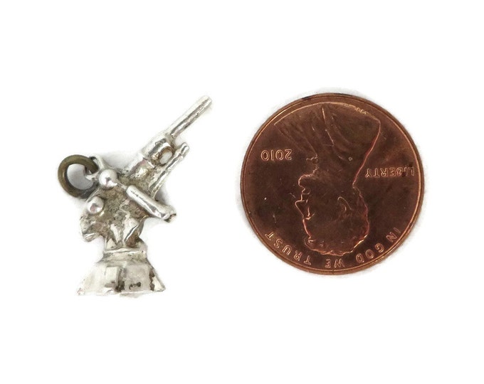 Sterling Silver Six Shooter Charm, Vintage 3D Western Charm, Cowboy Gun Charm