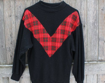 pocket plaid vintage sweater