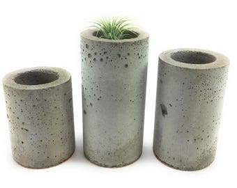 Concrete Succulent Planters/Air Plant Planters. (set of 3) Natural gray. FREE SHIPPING! Ready To Ship!