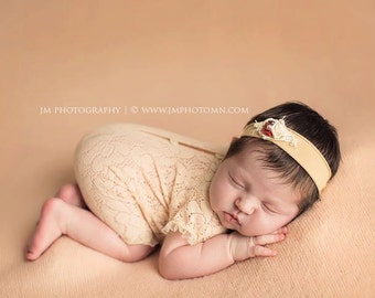 Newborn Romper, Newborn Photo Prop, Lace Romper, Baby Girl Clothes, Newborn Girl Outfit, Baby Photo Prop, Newborn Props Girl, New Born Girl