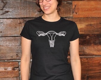 Uterus / dusty purple or black T-shirt / feminist / woman