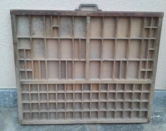 Old wood printer's drawer printer tray case box display letterpress drawer rustic industrial