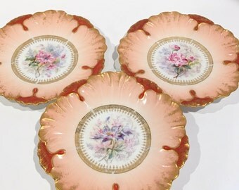 Deposit only for EC, L S and S Limoges France Plates, L S and S Plates, French Limoges Plates, Peach Plates, Peach Limoges Plates, Antique L