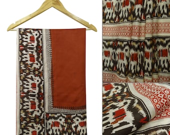 Free Shipping Indian Vintage Traditional Upcycled Saree Pure Silk Solid Pattern Red Dress Making Fabric Art Deco Sari PS45982