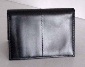 New Vintage Kenneth Cole Reaction Smooth Black Wallet-Card Holder Tri-fold