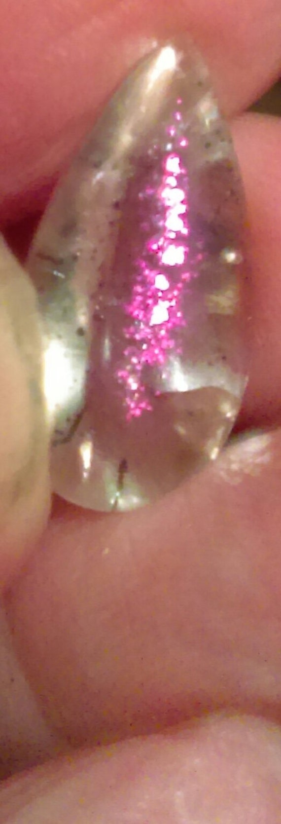 Super rare natural pink fire covellite quartz gemlovely