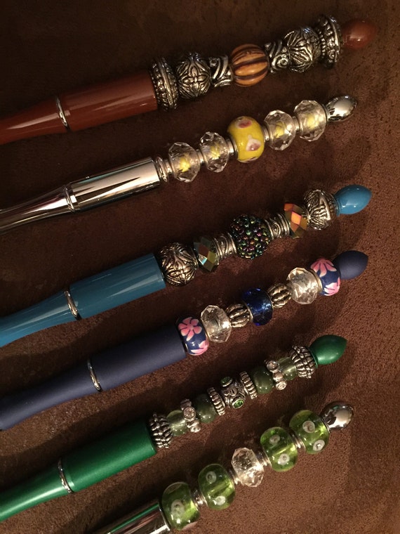 Beaded Pens Refillable pens Black ink Pens Handmade beaded