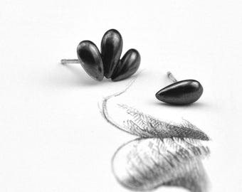 Uneven/Mismatched earrings/earrings Sterling Silver earrings oxidized/Oxidized silver/pieces single/gift for her