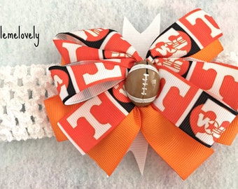 Tennessee Vols Baby Girl Boutique Bow Crocheted Headband