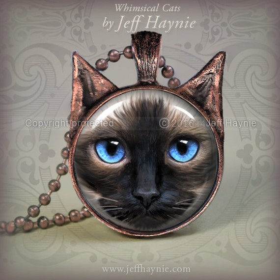 Siamese Cat Jewelry // Cat Necklace pendant // Ragdoll Siamese
