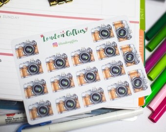 Old school photo cameras - decorative watercolour planner stickers suitable for any planner -266-