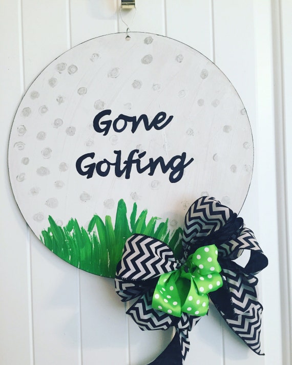 Gone Golfing Golf Ball Door Hanger Golf Wreath Golf
