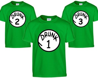 Drunk 1 Drunk 2 T-Shirts St. Patrick's day day shirts, Irish shirt, drunk 1 2 3 4