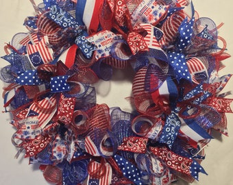 4th of July wreath, Fourth of July wreath, patriotic wreath, 4th of July wreaths, patriotic wreaths, 4th of July, wreath, patriotic decor