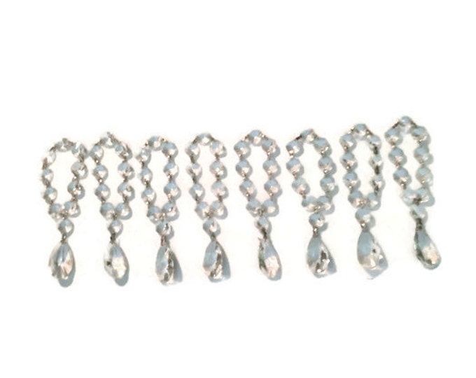 Vintage Tear Drop Crystals Lot - Crystal Octagon Bead Stunning Chandelier Sparkling Glass Deco Fixture Antique Light,