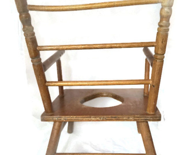 Antique Wooden Potty Chair | Toy High Chair | Potty Chair for Dolls | Shabby or Cottage Perfect!! Vintage Home Decor