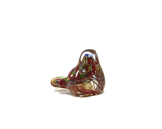 Vintage Murano Glass Bird Paperweight Glass - Italian Art Glass Bird - Vintage Art Glass Paperweight, ART GLASS Sculpture