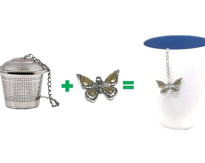 Unique Handmade Butterfly Tea Infuser | Faith and Hope Mesh or Metal Ball Tea Strainer | Tea Ball for Butterfly Lover | Unique TeaBall