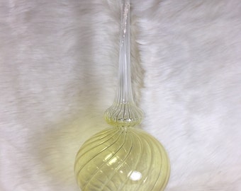New Gold Hand Blown Custom Finial Art Glass CHRISTMAS TREE TOPPER / Crystal Contour Venetian Texture Style / Real Silver Fume / Ooak Boro