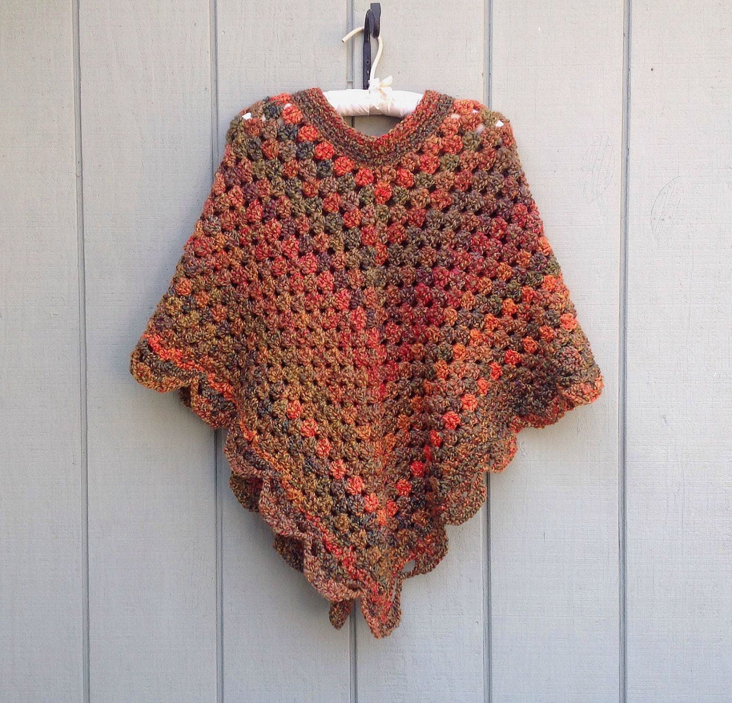 Crochet poncho Womens clothing Crochet shawl Crocheted