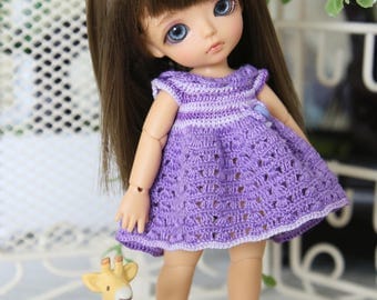 Dress "Lilac summer" for pukipuki/ lati white SP body/Felix brownie/obitsu11