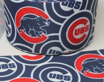 3 Inch Chicago Cubs Grosgrain Ribbon - Grosgrain Ribbon by the Yard for Hairbows, Scrapbooking, and More!!