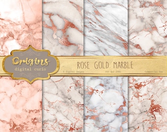 Rose Gold Marble Digital Paper, pink and gold marble, pink marble textures, white marble digital paper, marble backgrounds, scrapbooking
