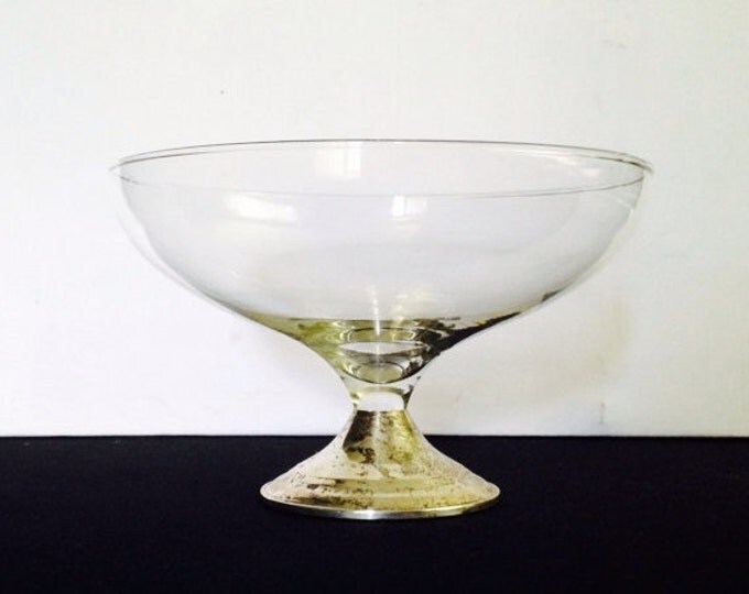 Storewide 25% Off SALE Vintage Duchin Creations Weighted Sterling Silver Footed Centerpiece Bowl Featuring Clear Glass Design