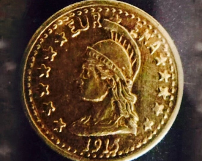 Storewide 25% Off SALE Antique 1915 California 1/2 Gold Eureka Token Coin Featuring State Bear With Raised Star Accents