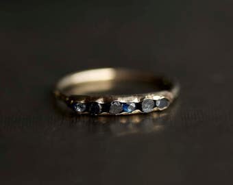Raw Blue Sapphire Ring. Blue Sapphire Ring. Blue Sapphire Engagement Ring. Blue Sapphire Band. Blue Sapphire Wedding Band. Raw Sapphire Ring