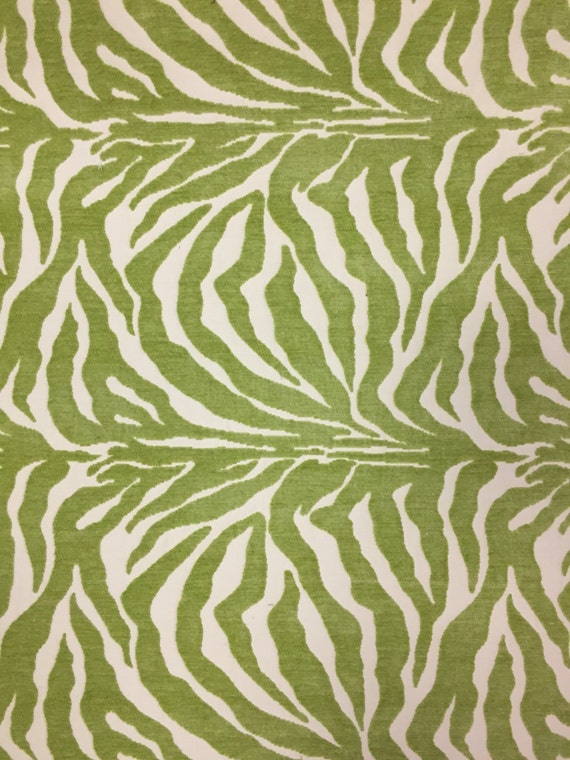 Lime Green Zebra Print Large Scale Palm Beach Style