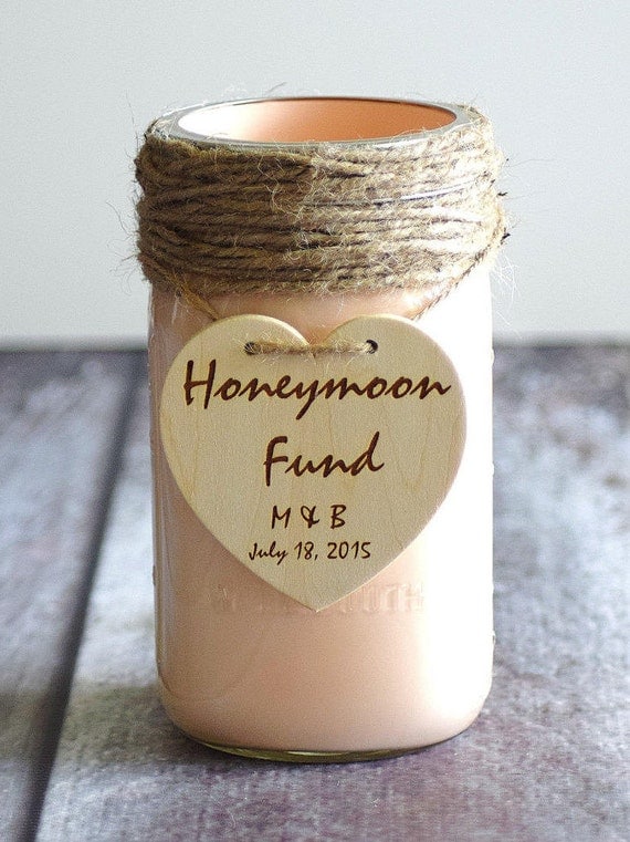 Honeymoon Fund Jar Custom Mason Jars Wedding Mason Jar 