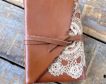 Jersey Caramel: Leather journal, handmade