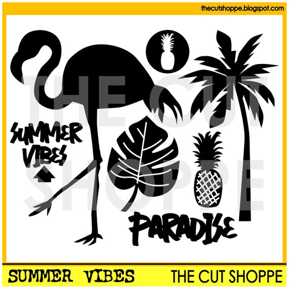 The Summer Vibes cut file includes 7 summer themed images, that can be used for your scrapbooking and papercrafting projects.