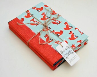 Notebook and academic diary set, ruled notebook, fox notebook, 2017/2018 diary, fox diary, stationary gift set, school year diary