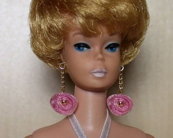 Romantic Ruffles Earrings Made For Vintage Barbie - Reproduction