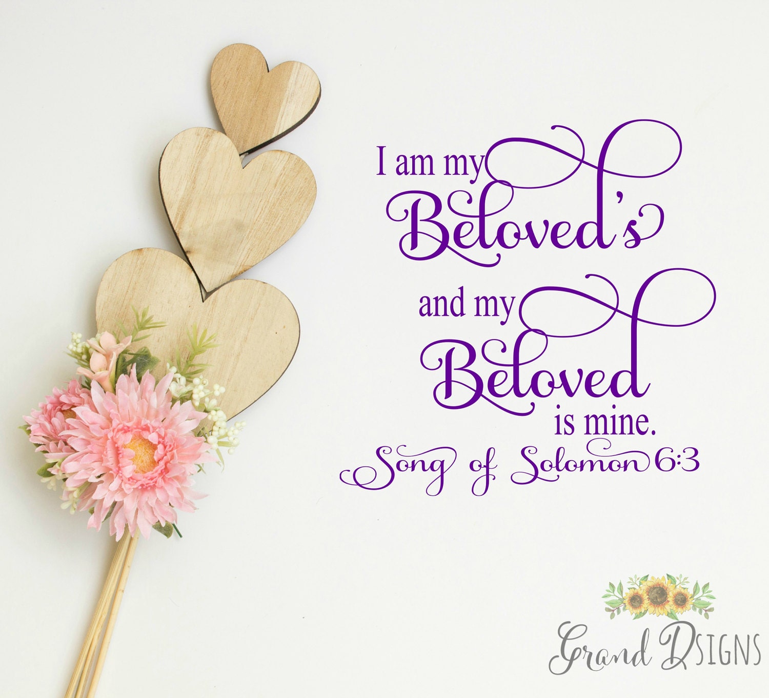 I am My Beloved's and My Beloved is Mine decal glass