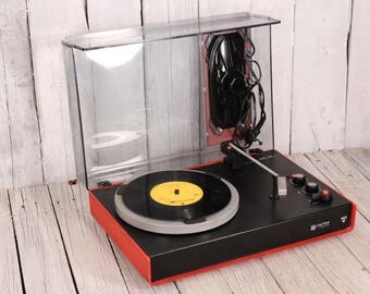 Vintage Portable Record Player Unitra Fonica, Poland Record Player, Old Gramophone, Vinyl Record Player, Working Turntable Phonograph
