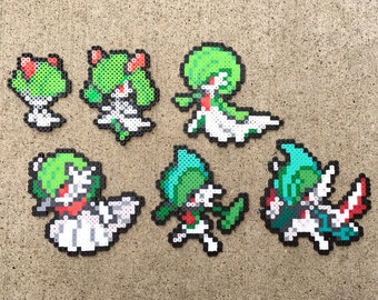 Ralts | Kirlia | Gardevoir | Mega Gardevoir | Gallade | Mega Gallade | Pokemon | Perler Bead | Fuse Bead | 8bit | Nintendo | Sprite