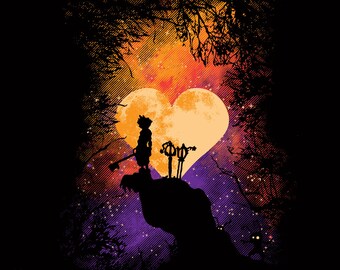 Unisex/Mens Adult : Heart Of Gold T-Shirt/Kingdom Hearts Inspired Tee/Popular Culture/Gaming/Sora/Keyblade