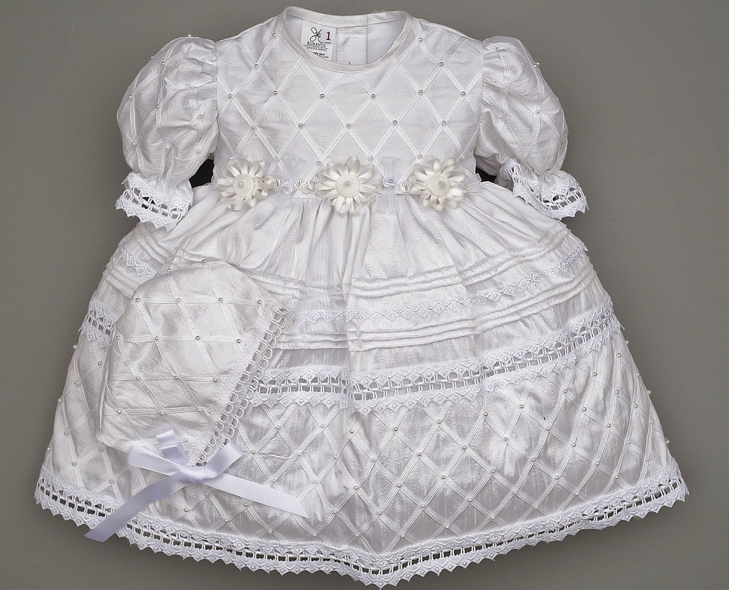 Vintage Christening gown for girl baptism dress G001 by Burbvus