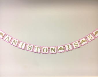 Pink and gold banner | Etsy