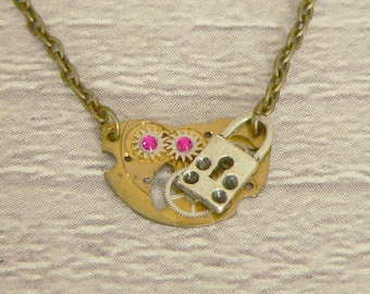 Silver Lock Steampunk Necklace, Steampunk Pendant, Padlock Necklace, Padlock Pendant, Steampunk Jewellery, Steampunk Jewelry