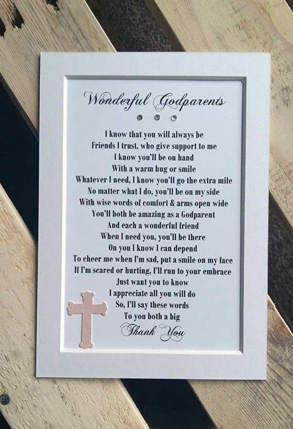 Godparents Thank you Thank you gift for Godparents Baptism