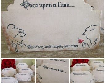 8 Beauty & The Beast Blank Table/Place Name Cards Decoration,Wedding,Party, Tent Cards,