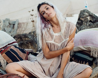 Bohemian Dress, Long Maxi Dress, Embroidered Dress, Summer Dress, Ayahuasca Shipibo Tribal Boho Gypsy Goddess