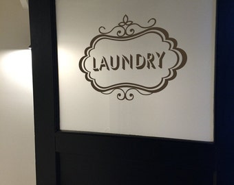 Laundry Vinyl Decal Laundry Room Decal Laundry Door Decal Glass Door Decal- 168