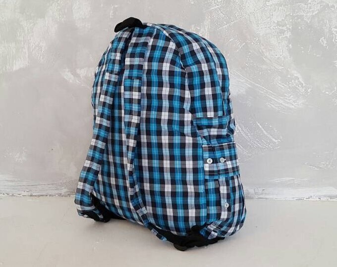 Blue backpack, everyday backpack for men, shirt backpack, rucksack, large backpack, backpack satchel, backpack for women, travel backpack