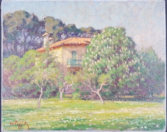 Marcel Dominique Poggioli (French, 1882-1969) Antique Oil Painting Old Vintage Original Ancien Tableau Peinture Huile
