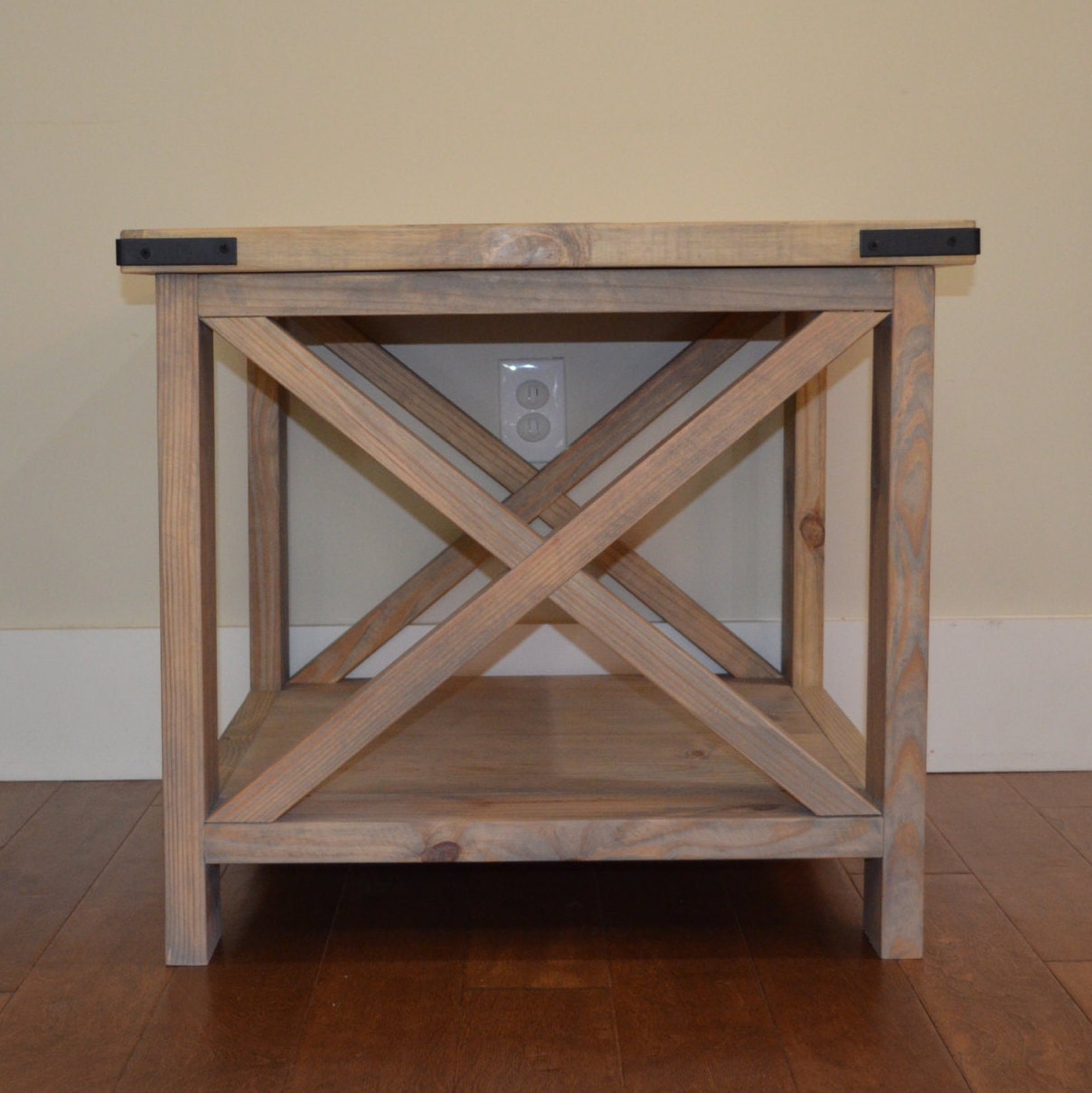 X Brace End Table to match Console Wood Sofa Table